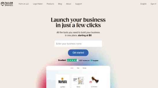 Tailor Brands - Launch Your business in just a few clicks